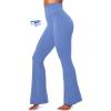 IUGA Flare Leggings for Women Tummy Control Flared Leggings No Front Seam Yoga Pants Women High Waisted Workout Bell Bottoms(Oasis Blue)