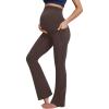 IUGA Fleece Lined Maternity Pants for Work Maternity Sweatpants Flare Leggings Pregnancy Yoga Pants Maternity Clothes(Coffee)