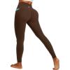 IUGA Invisible Scrunch Butt Lifting Leggings for Women No Front Seam Workout Leggings with Pockets Tummy Control Yoga Pants(Brown)