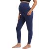 IUGA Maternity Leggings Over The Belly Buttery Soft Maternity Yoga Pants with Pockets Pregnancy Leggings for Women Activewear(Navy)