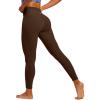 IUGA Scrunch Butt Lifting Leggings for Women No Front Seam Compression Tummy Control Workout Seamless Leggings for Gym Yoga(Brown)