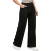 IUGA Wide Leg Jeans Woman High Waisted Pull On Baggy Jeans for Women Stretchy Trendy Womens Jean Straight Casual Denim Pants(Black)