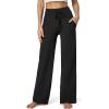 IUGA Wide Leg Yoga Pants for Women Sweatpants with Pockets Yoga Pants Flare Lounge Pants Loose High Waist Comfy Workout Dance(Black 29″inseam)