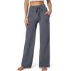 IUGA Wide Leg Yoga Pants for Women Sweatpants with Pockets Yoga Pants Flare Lounge Pants Loose High Waist Comfy Workout Dance(Dark Gray 31″inseam)