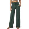 IUGA Wide Leg Yoga Pants for Women Sweatpants with Pockets Yoga Pants Flare Lounge Pants Loose High Waist Comfy Workout Dance(Forest Green 31″inseam)