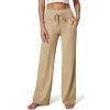 IUGA Wide Leg Yoga Pants for Women Sweatpants with Pockets Yoga Pants Flare Lounge Pants Loose High Waist Comfy Workout Dance(Khaki 31″inseam)