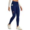 IUGA Women’s Fleece Lined Leggings Water Resistant High Waisted Thermal Leggings Winter Pants with Pockets Running Ski Hiking(Dark Blue)