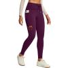 IUGA Women’s Fleece Lined Leggings Water Resistant High Waisted Thermal Leggings Winter Pants with Pockets Running Ski Hiking(Dark Purple)
