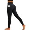 IUGA Womens Hidden Scrunch Butt Lifting Leggings Compression Gym Leggings with Pockets Booty Workout Yoga Pants Tummy Control(Black)