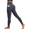 IUGA Womens Hidden Scrunch Butt Lifting Leggings Compression Gym Leggings with Pockets Booty Workout Yoga Pants Tummy Control(Dark Grey)