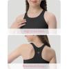 Girls Tank Tops Double Lined Crop Tops for Kids High Crew Neck Racerback Basic Sleeveless Dance Top for Girls(Black)