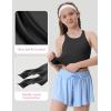Girls Tank Tops Double Lined Crop Tops for Kids High Crew Neck Racerback Basic Sleeveless Dance Top for Girls(Black)
