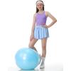 Girls Tank Tops Double Lined Crop Tops for Kids High Crew Neck Racerback Basic Sleeveless Dance Top for Girls(Lavender)