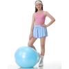 Girls Tank Tops Double Lined Crop Tops for Kids High Crew Neck Racerback Basic Sleeveless Dance Top for Girls(Pink)