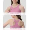 Girls Tank Tops Double Lined Crop Tops for Kids High Crew Neck Racerback Basic Sleeveless Dance Top for Girls(Pink)