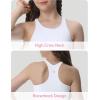 Girls Tank Tops Double Lined Crop Tops for Kids High Crew Neck Racerback Basic Sleeveless Dance Top for Girls(White)
