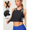 IUGA Bikini Tops for Women Adjustable Cross Back Swim Top Quick Dry Bathing Suit Tops High Neck Swim Bra UPF 50+(Black)
