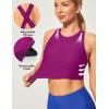 IUGA Bikini Tops for Women Adjustable Cross Back Swim Top Quick Dry Bathing Suit Tops High Neck Swim Bra UPF 50+(Fuchsia)