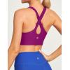IUGA Bikini Tops for Women Adjustable Cross Back Swim Top Quick Dry Bathing Suit Tops High Neck Swim Bra UPF 50+(Fuchsia)