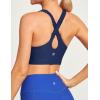 IUGA Bikini Tops for Women Adjustable Cross Back Swim Top Quick Dry Bathing Suit Tops High Neck Swim Bra UPF 50+(Navy Blue)