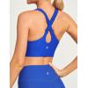 IUGA Bikini Tops for Women Adjustable Cross Back Swim Top Quick Dry Bathing Suit Tops High Neck Swim Bra UPF 50+(Royal Blue)