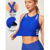 IUGA Bikini Tops for Women Adjustable Cross Back Swim Top Quick Dry Bathing Suit Tops High Neck Swim Bra UPF 50+(Royal Blue)