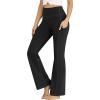 IUGA Bootcut Yoga Pants with Pockets for Women High Waisted Workout Pants Women Flare Yoga Pants Tummy Control(Black)