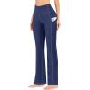 IUGA Bootcut Yoga Pants with Pockets for Women High Waisted Workout Pants Women Flare Yoga Pants Tummy Control(Dark Blue)