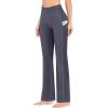 IUGA Bootcut Yoga Pants with Pockets for Women High Waisted Workout Pants Women Flare Yoga Pants Tummy Control(Gray)