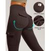 IUGA Butt Lifting Leggings for Women High Waisted Workout Cargo Leggings with Pockets Gym Yoga Pants Tummy Control(Dark Coffee)
