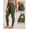 IUGA Butt Lifting Leggings for Women High Waisted Workout Cargo Leggings with Pockets Gym Yoga Pants Tummy Control(Dark Green)
