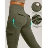 IUGA Butt Lifting Leggings for Women High Waisted Workout Cargo Leggings with Pockets Gym Yoga Pants Tummy Control(Dark Green)