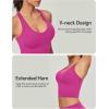 IUGA Buttery Adjustable Workout Tank Tops Woman with Built in Bra Y Back Longline Sports Bra Athletic V-Neck Crop Tops Hot Pink