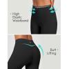 IUGA Capri Leggings for Women with Pockets Women’s High Waisted Knee Length Capris Compression Yoga Pants Workout Leggings(Black)