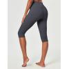 IUGA Capri Leggings for Women with Pockets Women’s High Waisted Knee Length Capris Compression Yoga Pants Workout Leggings(Grey)