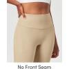 IUGA Capri Leggings for Women with Pockets Women’s High Waisted Knee Length Capris Compression Yoga Pants Workout Leggings(Khaki)