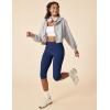 IUGA Capri Leggings for Women with Pockets Women’s High Waisted Knee Length Capris Compression Yoga Pants Workout Leggings(Navy)