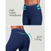 IUGA Capri Leggings for Women with Pockets Women’s High Waisted Knee Length Capris Compression Yoga Pants Workout Leggings(Navy)