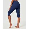IUGA Capri Leggings for Women with Pockets Women’s High Waisted Knee Length Capris Compression Yoga Pants Workout Leggings(Navy)