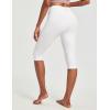 IUGA Capri Leggings for Women with Pockets Women’s High Waisted Knee Length Capris Compression Yoga Pants Workout Leggings(White)