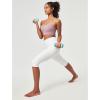 IUGA Capri Leggings for Women with Pockets Women’s High Waisted Knee Length Capris Compression Yoga Pants Workout Leggings(White)