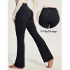 IUGA Fleece Lined Pants Women Thermal Flare Leggings Winter Warm Bootcut Workout Yoga Pants Women with Pockets High Waisted(Black)