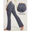 IUGA Fleece Lined Pants Women Thermal Flare Leggings Winter Warm Bootcut Workout Yoga Pants Women with Pockets High Waisted(Grey)
