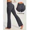 IUGA Fleece Lined Pants Women Thermal Flare Leggings Winter Warm Bootcut Workout Yoga Pants Women with Pockets High Waisted(Ink Wash)