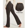 IUGA Fleece Lined Pants Women Thermal Flare Leggings Winter Warm Bootcut Workout Yoga Pants Women with Pockets High Waisted(Mocha)