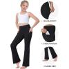 IUGA Girl’s Fleece Lined Flare Leggings High Waist Bell Bottom Yoga Pants with Pockets Preppy Clothes Girls Athletic Leggings(Black Fleece)