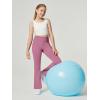 IUGA Girl’s Fleece Lined Flare Leggings High Waist Bell Bottom Yoga Pants with Pockets Preppy Clothes Girls Athletic Leggings(Pink Fleece)