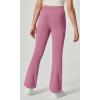 IUGA Girl’s Fleece Lined Flare Leggings High Waist Bell Bottom Yoga Pants with Pockets Preppy Clothes Girls Athletic Leggings(Pink Fleece)