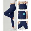 IUGA Girls Fleece Lined Leggings High Waisted Yoga Pants with Pockets Winter Leggings for Girls Athletic Warm Leggings(Black & Navy)
