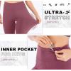 IUGA High Waisted Capri Leggings for Women Workout with Inner Pocket Womens(Pale Red Violet Capris)